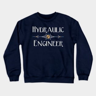 Hydraulic Engineer Decorative White Line Crewneck Sweatshirt